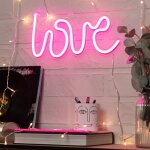 Enseigne n�on led 'love' rose