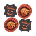 Ensemble de 20 assiettes et serviettes jetables halloween - festin fantastique!