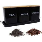 Ensemble 3 bo�tes de conservation m�tal noir avec plateau