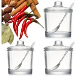 Ensemble de 3 sucriers en verre avec cuill�re