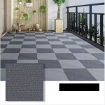 Ensemble de 4 dalles de moquette auto - adh�sives gris fonc� pour salon, chambre, bureau ¿ tapis de ...