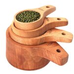 Ensemble de 4 tasses a mesurer en bois, cuillère a mesurer a echelle précise, tasse a mesurer ronde pour ... Ensemble de 4 tasses a mesurer en bois, cuillère a mesurer a echelle précise, tasse a mesurer ronde pour ...