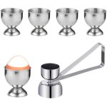 Ensemble 5 coquetiers et 1 ouvre - ?uf en acier inoxydable