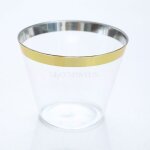 Ensemble de 5 tasses en plastique dores de 9oz, verres a vin jetables, tasses alimentaires occidentales, ...