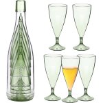 Ensemble de 5 verres a champagne empilables, fltes a vin incassables rutilisables avec rcipient a ...