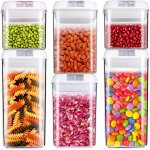 Ensemble de 6 bocaux de conservation pour aliments avec couvercles hermétiques, sans bpa, plus durables, ... Ensemble de 6 bocaux de conservation pour aliments avec couvercles hermétiques, sans bpa, plus durables, ...