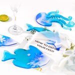 Ensemble de 6 moules en rsine de silicone, nouvelle conception etrange tasse tapis, bricolage cristal ...