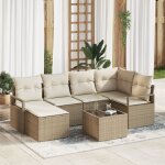 Ensemble de 7 pièces de canapés de jardin avec coussins en rotin synthétique marron, canapé de jardin ... Ensemble de 7 pièces de canapés de jardin avec coussins en rotin synthétique marron, canapé de jardin ...