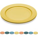 Ensemble 8 assiettes incassables en plastique jaune