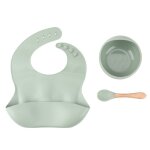 Ensemble d'alimentation en silicone pour b�b�, bol, bavoir en silicone, couverts pour enfants, cuill�re ...