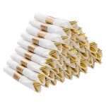 Ensemble d'argenterie en plastique argent pr - roul, serviettes pr - roules avec ensemble de couverts ...