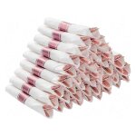 Ensemble d'argenterie en plastique argent pr - roul, serviettes pr - roules avec ensemble de couverts ...