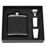 Ensemble de bouteilles a la hanche 6oz, entonnoir et tasses a vin, bouteille de luxe en acier inoxydable, ...