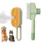 Ensemble de brosses 3 en 1 pour animaux de compagnie, brosse de massage pour chien, spray epilation enchevtre ...