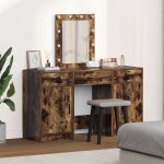 Ensemble de coiffeuse 3 pièces vidaxl avec led en chêne fumé en bois d'ingénierie Ensemble de coiffeuse 3 pièces vidaxl avec led en chêne fumé en bois d'ingénierie
