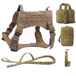 Ensemble collier, harnais et laisse pour grand chien, gilet de dressage pour animaux de compagnie, harnais ...