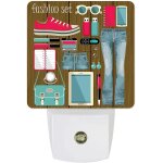 Ensemble de costumes de mode de dessin anim, veilleuse led a texture marron avec capteurs du crpuscule ...