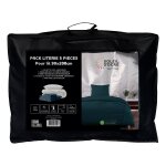 Ensemble couette et parure 5 pi�ces boheme bleu canard pour lit en 90x200 cm, par soleil d'ocre