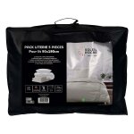 Ensemble couette et parure 5 pi�ces boheme lin pour lit en 90x190 cm, par soleil d'ocre