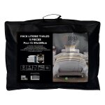 Ensemble couette et parure 5 pi�ces thales moutarde pour lit en 90x190 cm, par soleil d'ocre