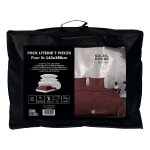 Ensemble couette et parure 7 pi�ces boheme brique pour lit en 140x190 cm, par soleil d'ocre