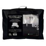 Ensemble couette et parure 7 pi�ces boheme noir pour lit en 140x190 cm, par soleil d'ocre