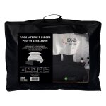 Ensemble couette et parure 7 pi�ces boheme noir pour lit en 160x200 cm, par soleil d'ocre