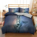 Ensemble de couette th��me de la faune d cheval, housse de couette et taies d'oreiller faciles �� entretenir, ...