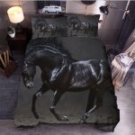 Ensemble de couette th��me de la faune d cheval, housse de couette et taies d'oreiller faciles �� entretenir, ...