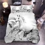 Ensemble de couette th��me de la faune d cheval, housse de couette et taies d'oreiller faciles �� entretenir, ...