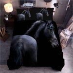 Ensemble de couette th��me de la faune d cheval, housse de couette et taies d'oreiller faciles �� entretenir, ...