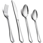 Ensemble de couverts, 16 pi�ces de vaisselle en acier inoxydable ensemble d'argenterie avec cuill�re ...