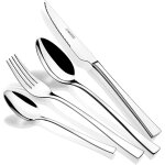 Ensemble de couverts de 24 pices avec couteau a steak, en acier inoxydable 18 / 10, design contemporain, ...