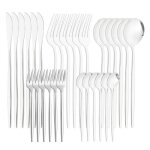 Ensemble de couverts en acier inoxydable, 30 pices, fourchette, couteau, cuillre, service de table, ...