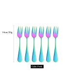 Ensemble de couverts en acier inoxydable 6 / 30 pices vaisselle arc - en - ciel couteau fourchette a ...