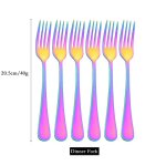 Ensemble de couverts en acier inoxydable 6 / 30 pices vaisselle arc - en - ciel couteau fourchette a ...
