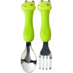 Ensemble de couverts en acier inoxydable pour enfants, motif grenouille mignon : fourchette et cuill�re ...
