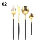 Ensemble de couverts en acier inoxydable, plaqu or pices / ensemble, couteau a steak, fourchette cuillre, ...