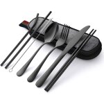 Ensemble de couverts, couverts de camping en acier inoxydable, couteaux, fourchettes, cuill�res, baguettes, ...