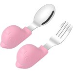 Ensemble de couverts pour enfants, fourchette et cuill�re pour enfants, cuill�re et fourchette en acier ...