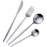 Ensemble de couverts de luxe en acier inoxydable dor� de 4 pi�ces - ensemble de couverts pour le d�ner ...
