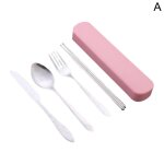 Ensemble de couverts de voyage en acier inoxydable, 4 pices, couteau a steak, fourchette, cuillre, ...