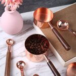 Ensemble de cuillères doseuses de cuisine, avec manche en noyer, tasses + cuillères pour farine, sucre, ... Ensemble de cuillères doseuses de cuisine, avec manche en noyer, tasses + cuillères pour farine, sucre, ...