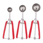 Ensemble de cuill�res a glace aux fruits en acier inoxydable, cuill�re a biscuits, portoir de nourriture, ...