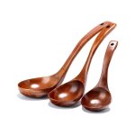 Ensemble de cuillres  louche en bois louche  soupe  long manche pour casserole et bol ensemble ...