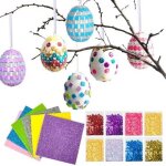 Ensemble d�coratif de p�ques - nikcorp - 20 ?ufs en polystyr�ne - multicolore - sequins et autocollants ...