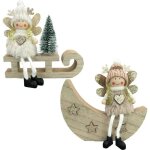 Ensemble de d�corations de no�l figurines d'anges 2 pi�ces 13. 5 x 15 cm