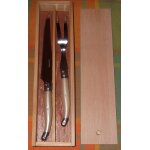 Ensemble fourchette & couteau a viande laguiole en coffret bois