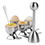 Ensemble de garniture pour ¿ufs en acier inoxydable, support séparateur d'â¿ufs durs, 4 cuillères, 4 ... Ensemble de garniture pour ¿ufs en acier inoxydable, support séparateur d'â¿ufs durs, 4 cuillères, 4 ...