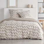 Ensemble housse de couette et 2 taies today sunshine coton imprim� 240 x 260 cm